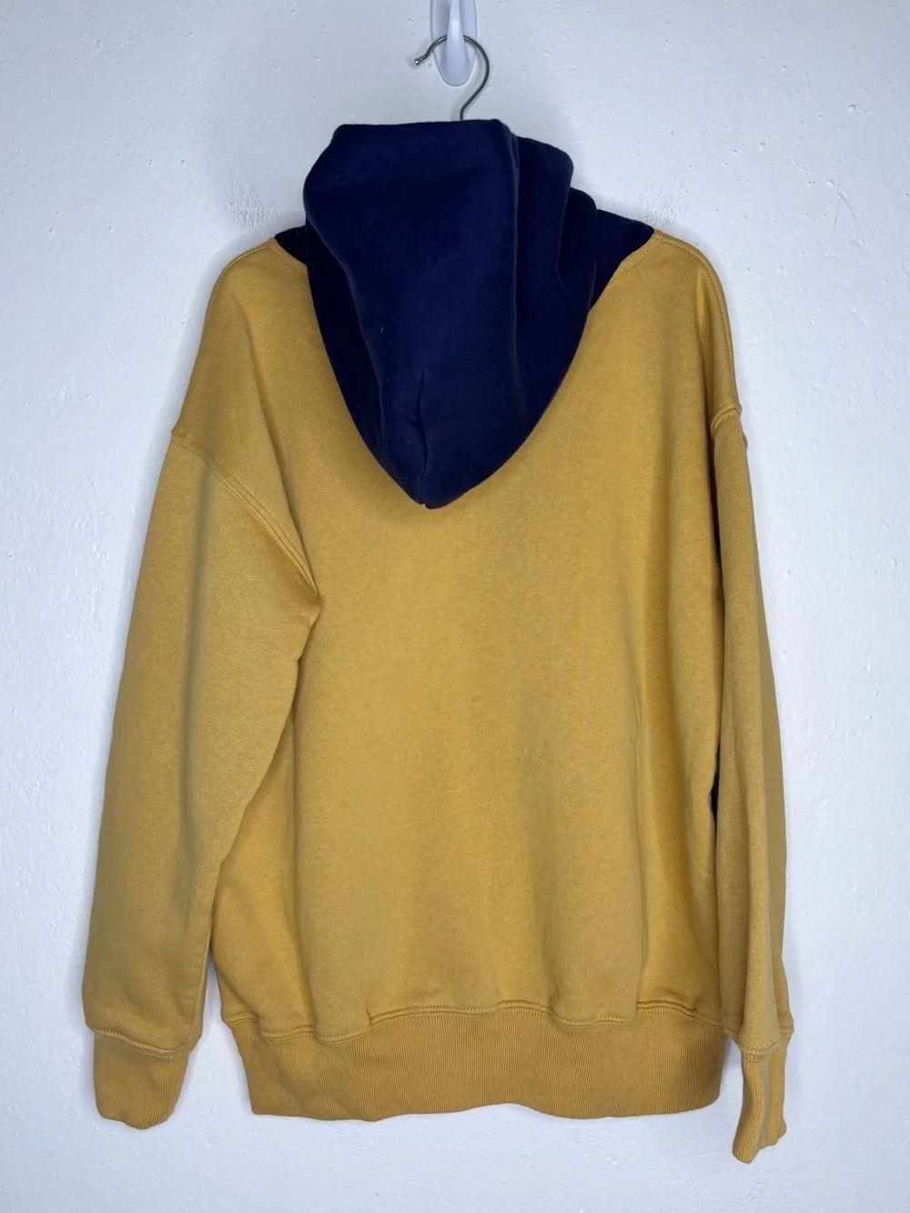 Gap Vintage Soft Varsity Hoodie Honey Gold Navy Size M EUC